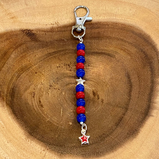 Inga Ann's Keychain Charm - Red, Blue, Star - Western Boone Stars