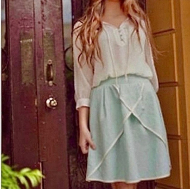 Matilda Jane Serendipity Sweet Tea Linen Skirt - Size Medium