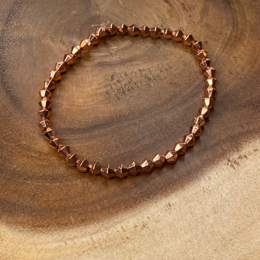 Inga Ann's Beaded Bracelet - Rose Gold Rondelle