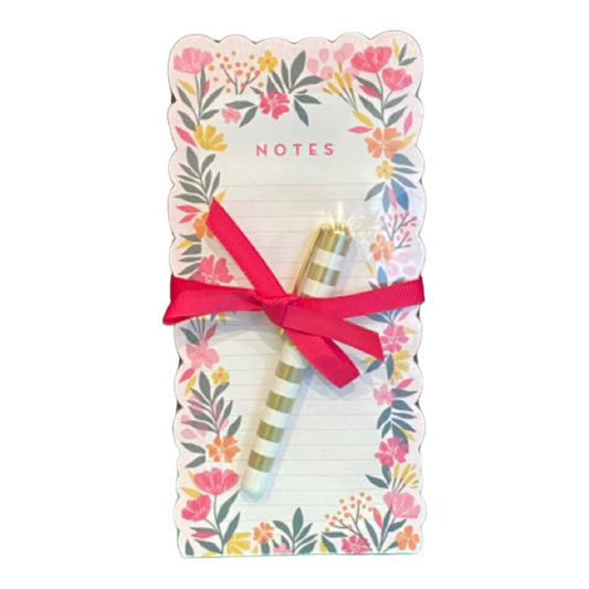 Floral Print Notepad w/Pen
