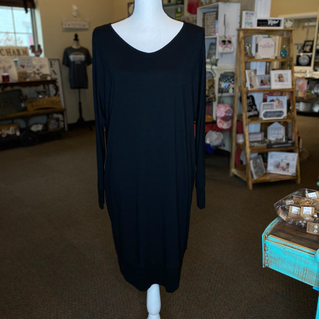 Eileen Fisher V-Neck Dolman Sleeve Knee Length Dress - Size XS