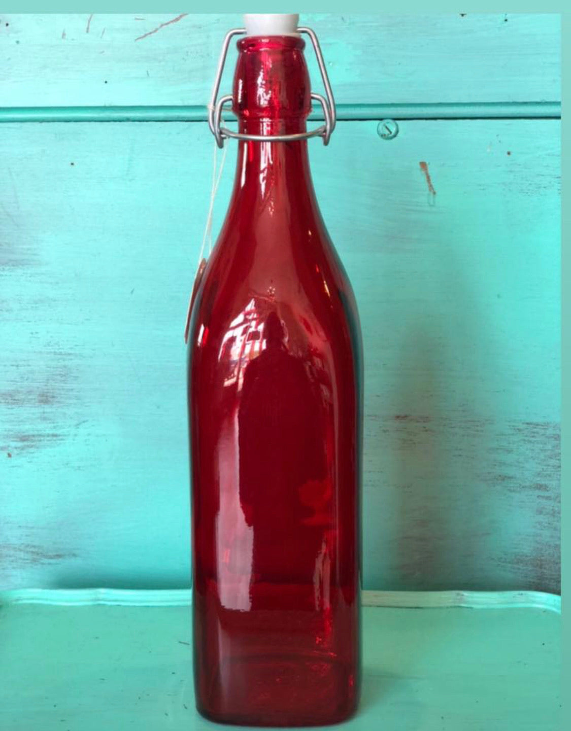 Red Glass Bottle